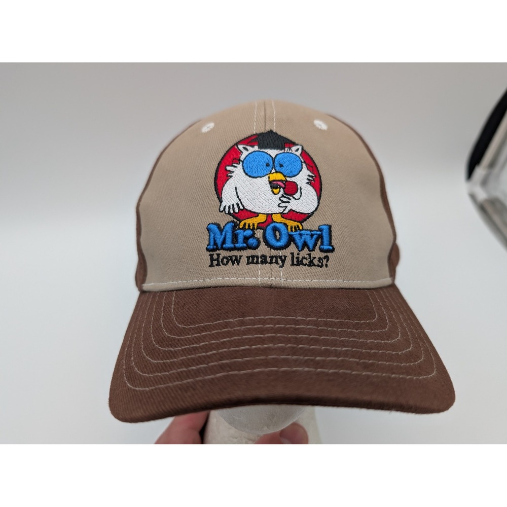 Tee Luv Tootsie Pop Mr Owl How Many Licks Brown Tan Corduroy Baseball Hat Cap